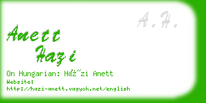 anett hazi business card